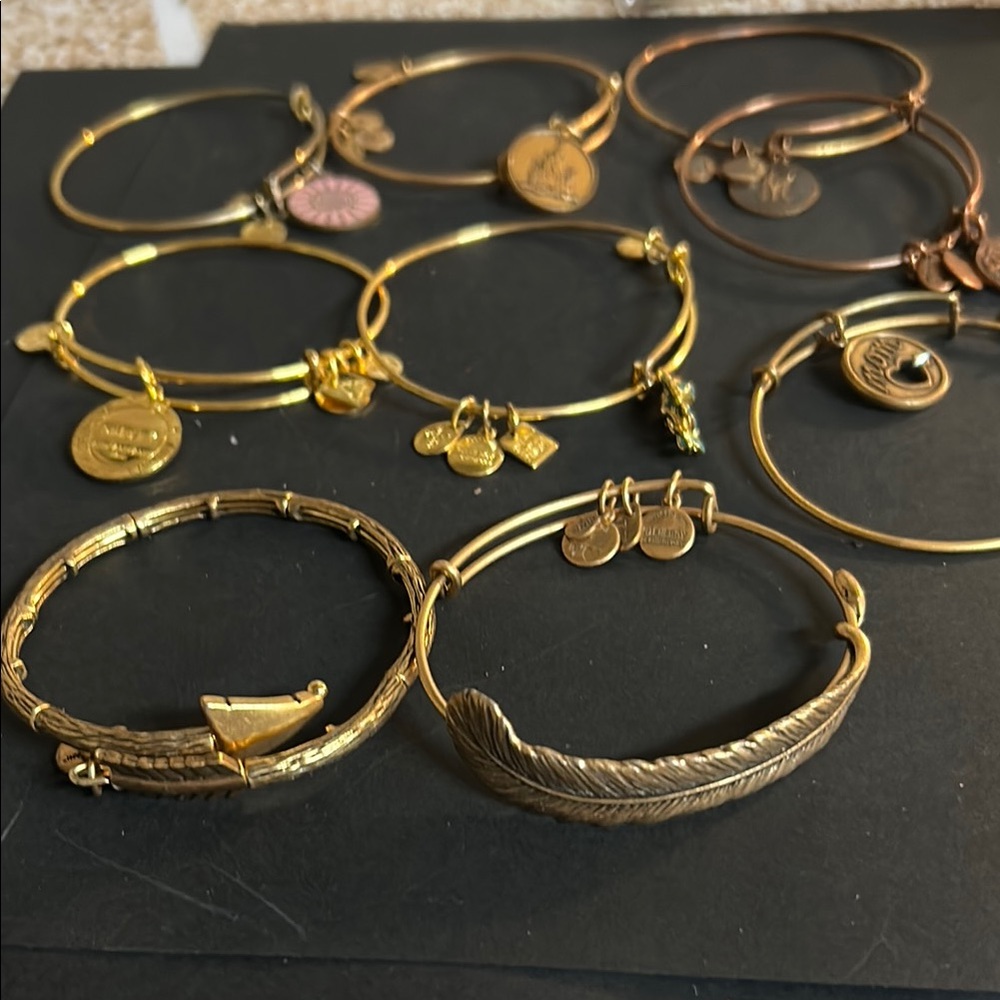 Gold and Bronze Charm Bracelet Set